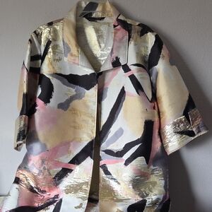 Ming Wang Metallic Abstract Jacket